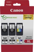 Canon inktcartridge 2 x PG-560XL + 1 x CL-561XL, 300 - 400 pagina's, OEM 3712C009, 4 kleuren
