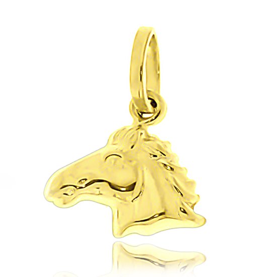 Juwelier Zwartevalk 14 karaat gouden paard hanger - 14.102.024