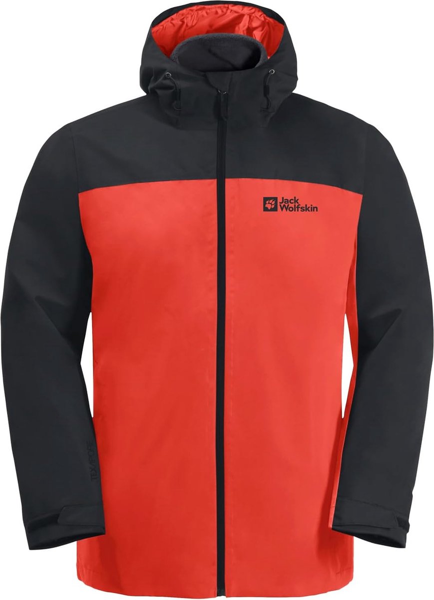 Jack Wolfskin TAUBENBERG 3IN1 JKT M Heren Outdoorjas Rood