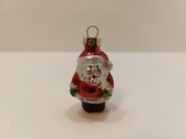 Kersthanger - kerstman - mini - 10 stuks - glas - 5 cm