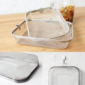 Set van 2 roestvrijstalen fijnmazige zeef - keukenvergiet zeef - rechthoekige zeef met fijn gaas