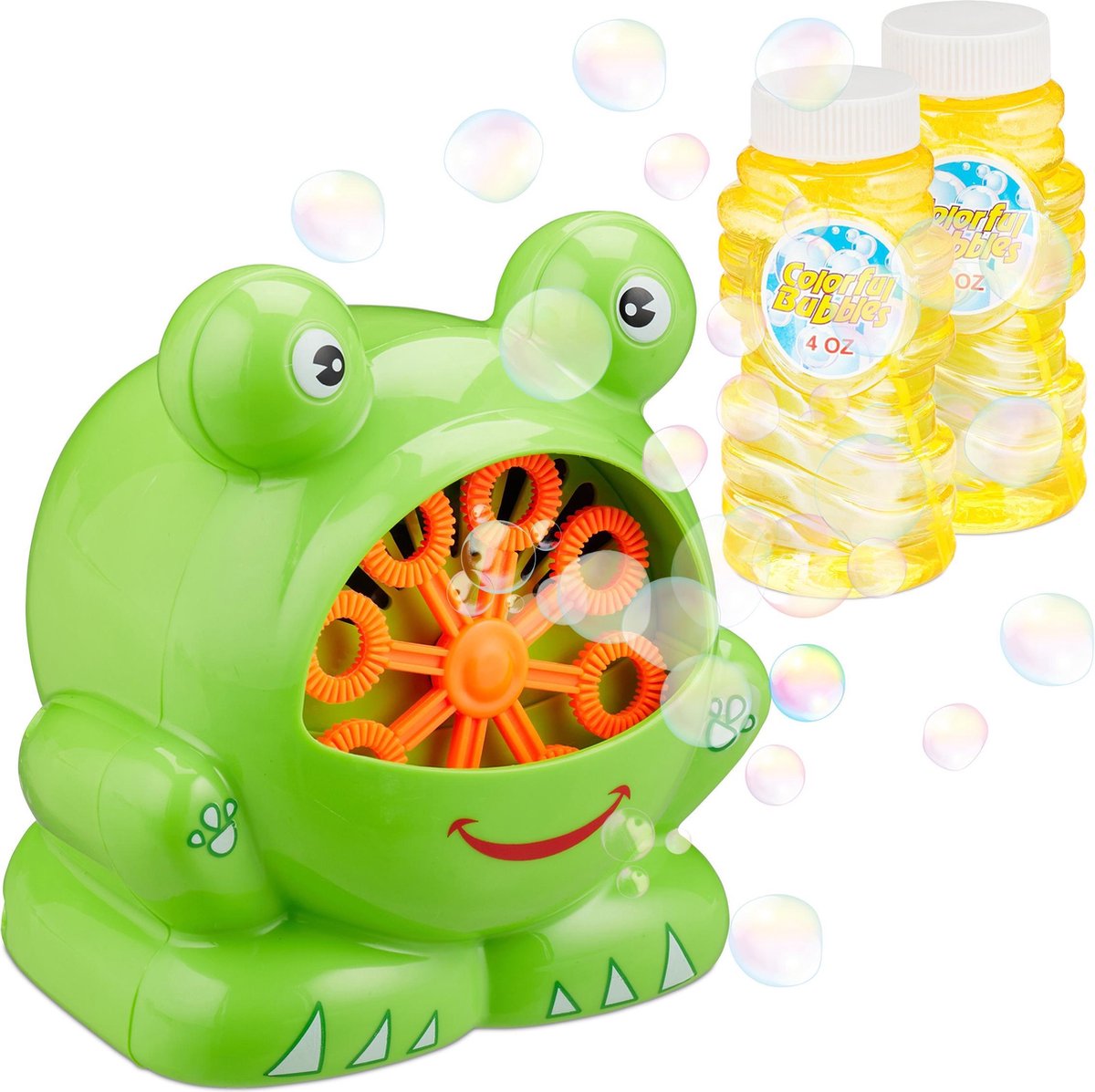 Relaxdays Bubble machine avion - machine à bulles de savon - bulles  soufflantes - vert
