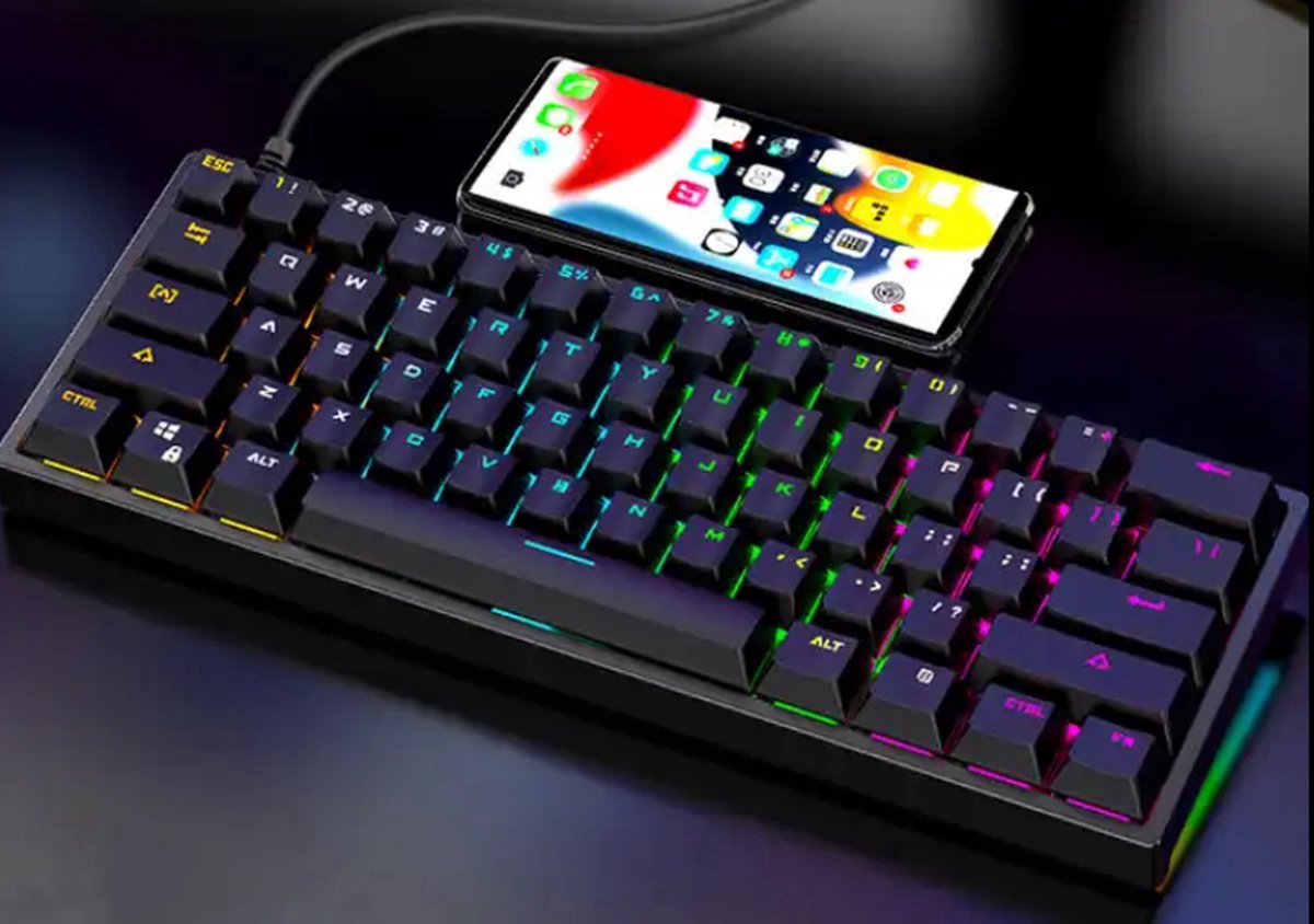 Ultimate Gaming Toetsenbord - 60% Mechanisch Qwerty Gaming Toetsenbord - 18 RGB Effect - Zwart - PC- PS4