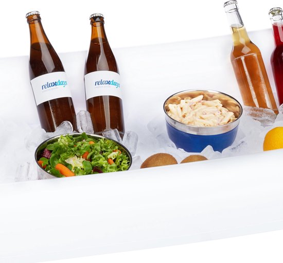relaxdays Opblaasbare koeler - zwembad - luchtbed - opblaas beer pong - opblaasbare bar