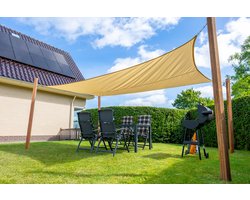 Wovar Schaduwdoek Waterdicht Rechthoek 300 x 500 cm | 160gr/m2 | Beige | Per Stuk | Schaduwdoeken rechthoekig | Premium Schaduwdoeken