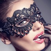 Masque en dentelle noir - masque en kanten - masque mystérieux - masque de carnaval - demi-masque - masque de party - masque de festival - masque en dentelle passionnant - masque de femme - masque de bal - masque de femme