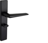 Lavuzo deurkruk Modena Zwart met rechthoekig schild WC63/8 badkamersluiting | Per set