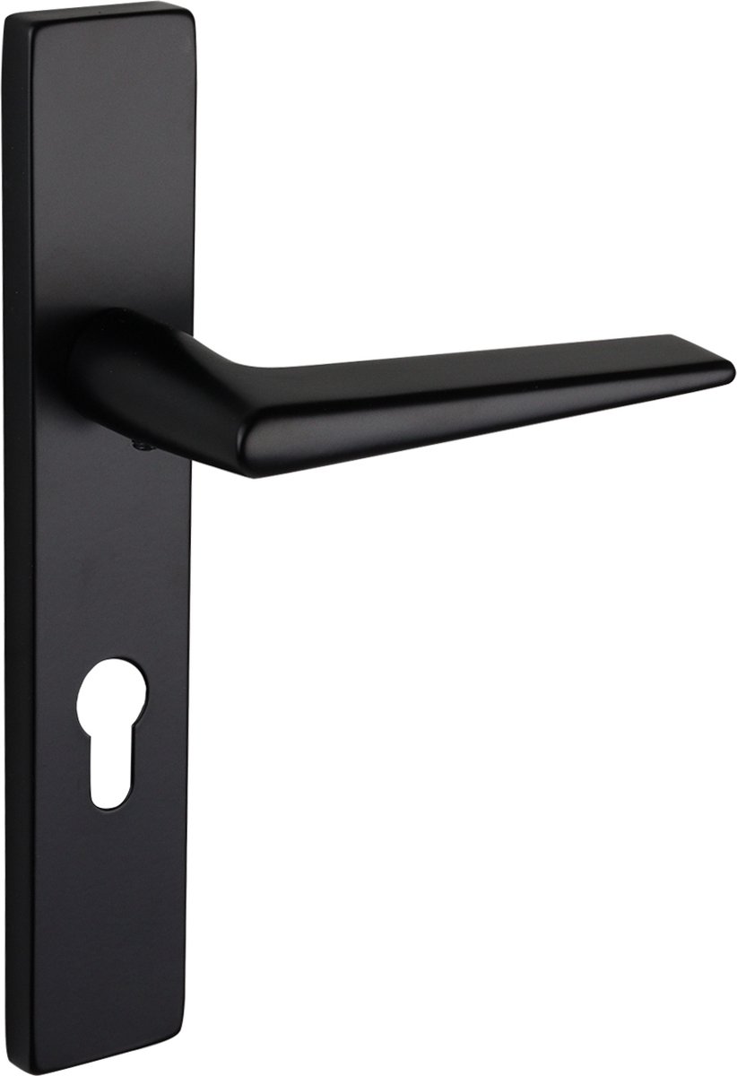 Lavuzo deurkruk Modena Zwart met rechthoekig schild PC72 | Per set