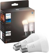 Philips Hue standaardlamp E27 Lichtbron - zachtwit licht- 2-pack - 1100lm - Bluetooth