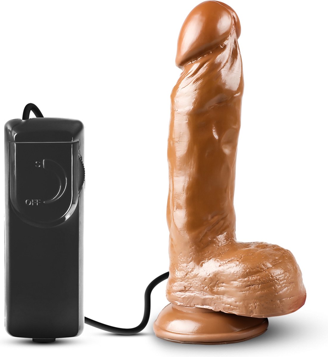 Realistische Geaderde Dildo Vibrator Bruin - Zuignap - Stimulerend voor vrouwen - Stimulerend voor clitoris - Spannend voor koppels - Sex speeltjes - Sex toys - Erotiek - Sexspelletjes voor mannen en vrouwen – Seksspeeltjes - Vibrerende dildo