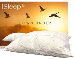 Isleep DownUnder Hoofdkussen - Medium - 60x70 cm - Wit
