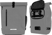 LifeGoods - Simple - 25L - Étanche - Également pour Vélo électriques - Avec bretelles - Impression réfléchissante - Se porte comme sac à dos et sac à bandoulière - Grijs