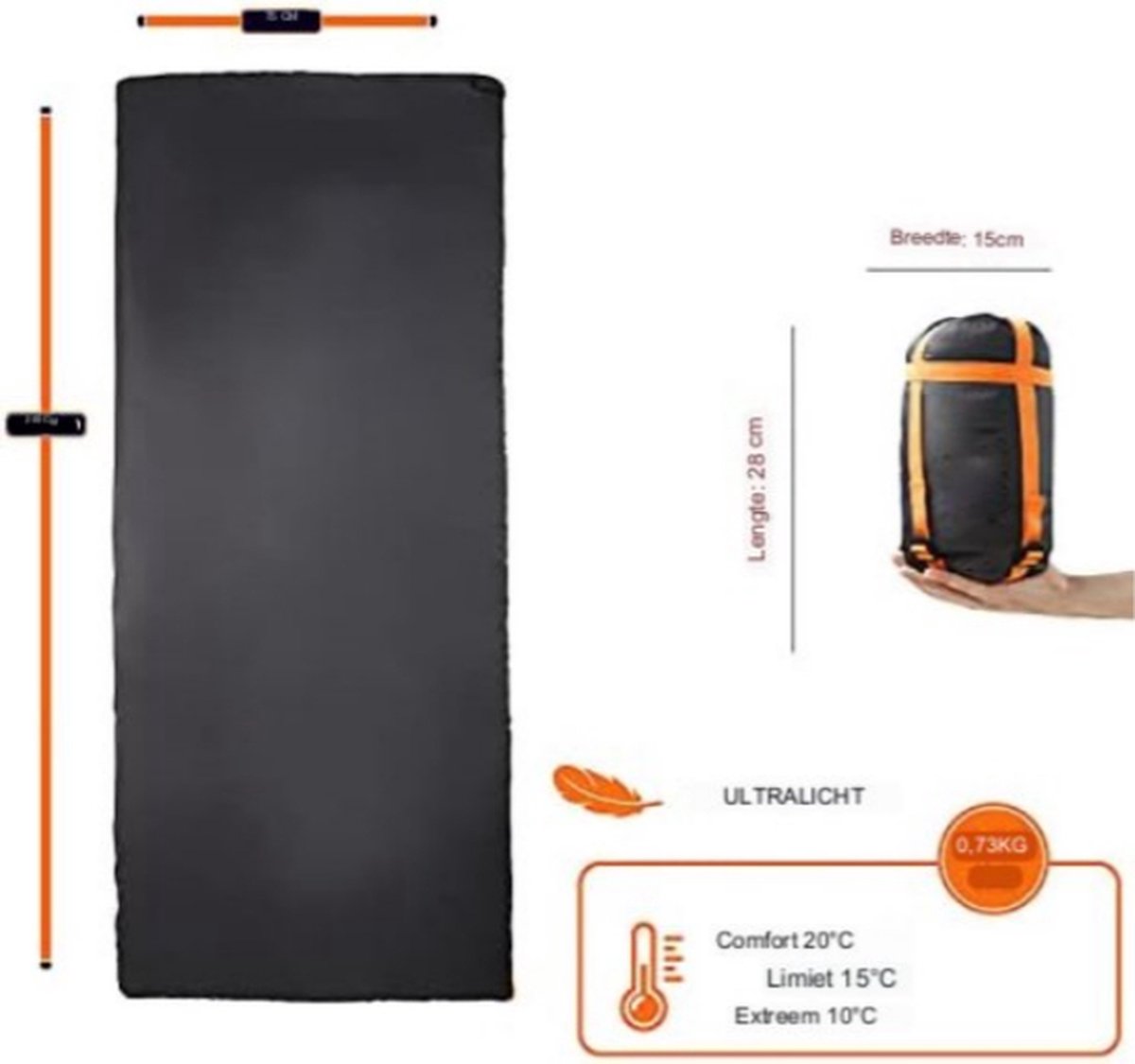 Trespass Catnap 3 seizoenen Doble Slaapzak, uniseks, waterafstotend, 180 x 140 cm, mos
