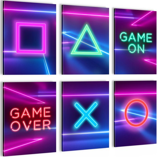 Gamers Game Console - 90 x 80 cm - Meteen ophangen - muurdecoratie - wanddecoratie - muurdecoratie woonkamer - wanddecoratie woonkamer - muurdecoratie canvas - canvas schilderijen woonkamer - canvas schilderijen slaapkamer - muurdecoratie