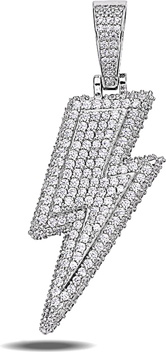 Juwelier Zwartevalk zilveren (gerhodineerd) bliksem hanger - 24.261