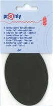 Elleboog- en knielappen 2 stuks zwart - kunstleer 9cm x 6,5cm