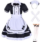 Sissy Maid kostuum - Stijl 1 - Black/White/Large