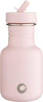 EcoBotl - 350ml - Tough Canteen collectie - Blush Pink - Waterfles - Roestvrijstaal - Duurzaam - Kids - RVS - Met rietje