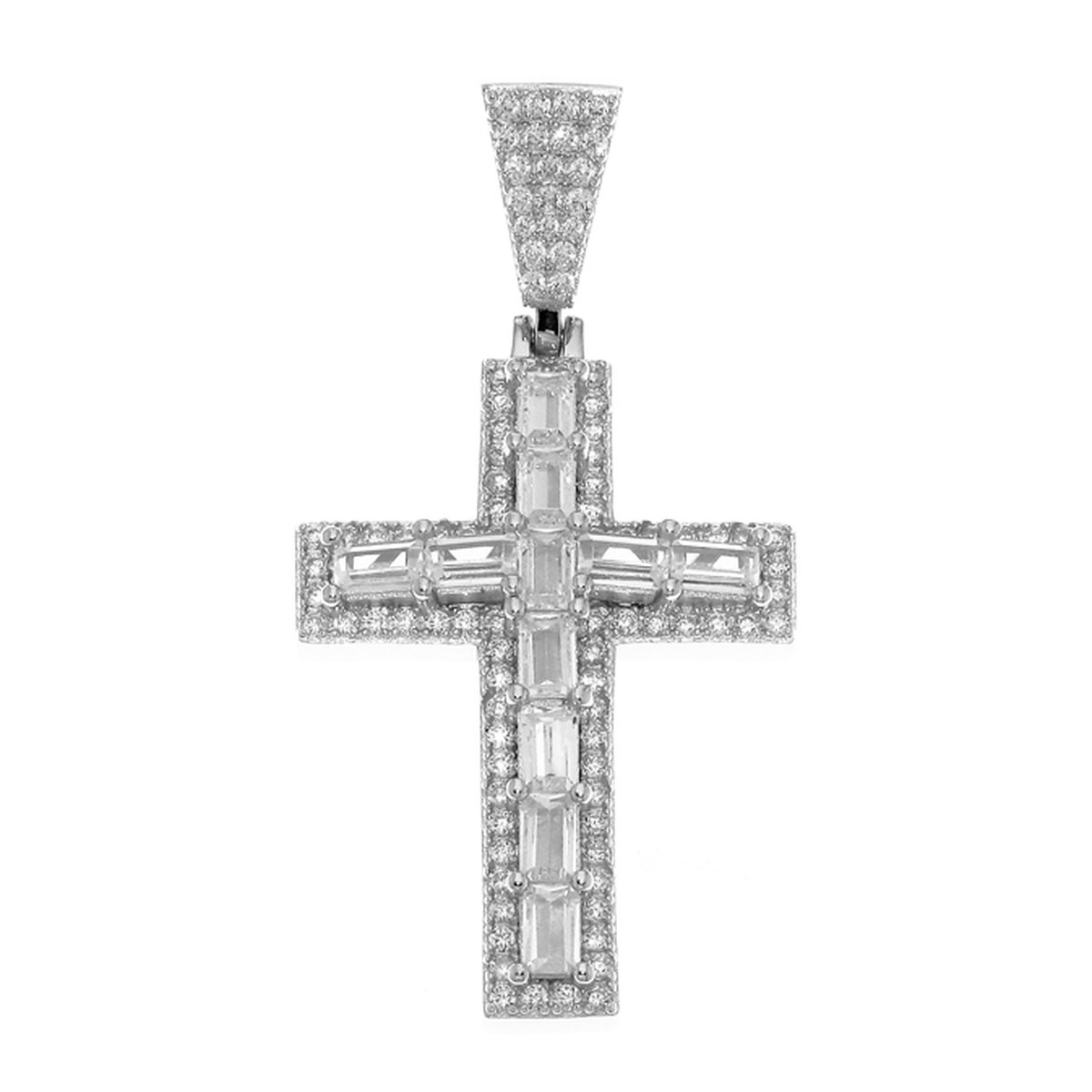 Juwelier Zwartevalk zilveren (gerhodineerd) kruis hanger 24.220