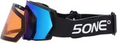 5one® Alpine 6 Blue Black Medium Skibril met wit montuur met 2 lenzen