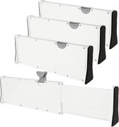 Set van 4 verstelbare ladeverdelers, ladeverdelerorganizers (27,5 - 43,5 cm), verstelbare ladeorganizers voor kantoor, keuken, badkamer, slaapkamer - kunststof