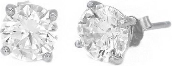 Karma Oorbellen Round Zirconia 5 mm Zilver