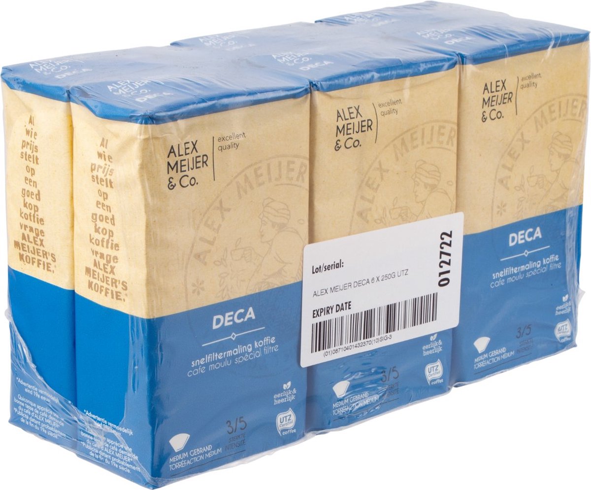 Goedkoopste Alex Meijer - Koffie Snelfiltermaling Cafeïnevrij - 6x250 Gram