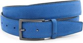 JV Belts Sportieve riem licht blauw nubuck - heren en dames riem - 3.5 cm breed - Licht Blauw - Echt nubuck leer - Taille: 100cm - Totale lengte riem: 115cm