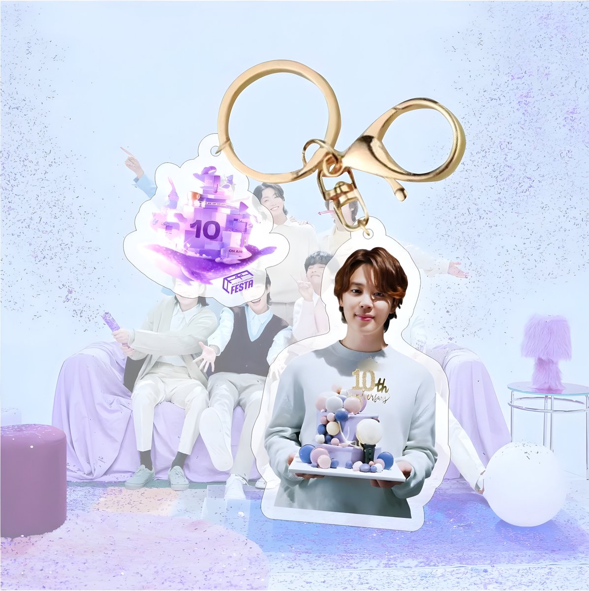 BTS 2023 10th Anniversary Plastic Keyring Acrylic Keychain Jimin [Sleutelhanger]