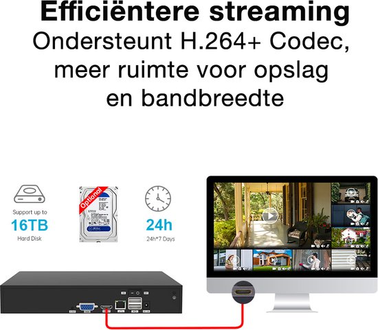 Foscam FN9108H - 8-kanaals 5MP - Netwerk Video Recorder - Zwart van Foscam — afbeelding 4