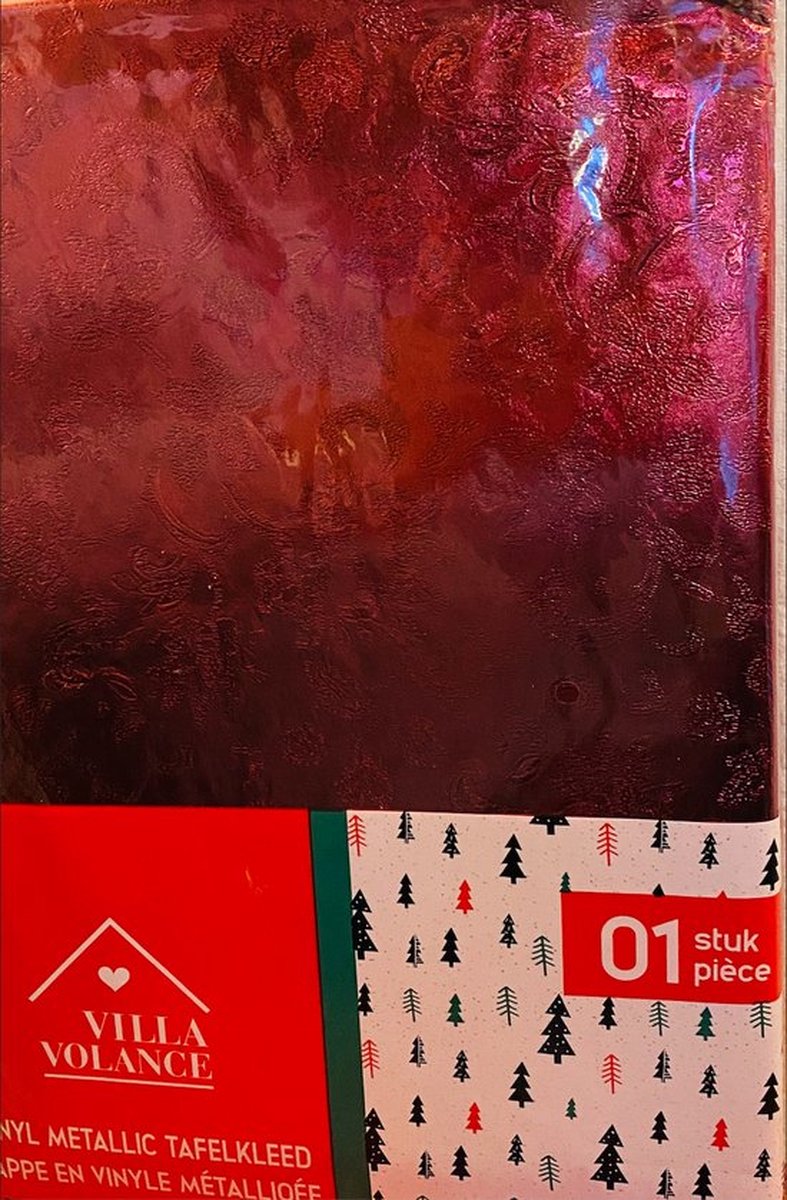Metallic rood Tafelkleed 200 X 140 CM Kersttafelkleed