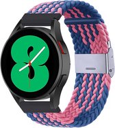 By Qubix 22mm - Braided nylon bandje - Blauw - roze - Huawei Watch GT 2 - GT 3 - GT 4 (46mm) - Huawei Watch GT 2 Pro - GT 3 Pro (46mm)