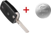 Clé de voiture 2 boutons flip key + Pile CR2032 adaptée pour clé Audi / Audi A2 / A3 / A4 / A6 / A8 / Audi TT / Quattro / Audi key case.