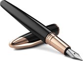 Colibri Equinox Vulpen - Zwart Lak en Roségoud Afwerking - Luxe Pen - Bock Medium Formaat Penpuntsysteem