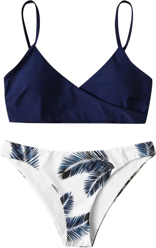 Prachtige Bikini Oceans Paradise - Witte slip - Blauwe top - Design - Mooi ontwerp