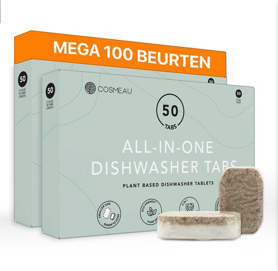 Cosmeau Vaatwastabletten 2X50 100 Beurten Plantaardig Dish Detergent Sheets - Cosmo Cosmea Kosmo