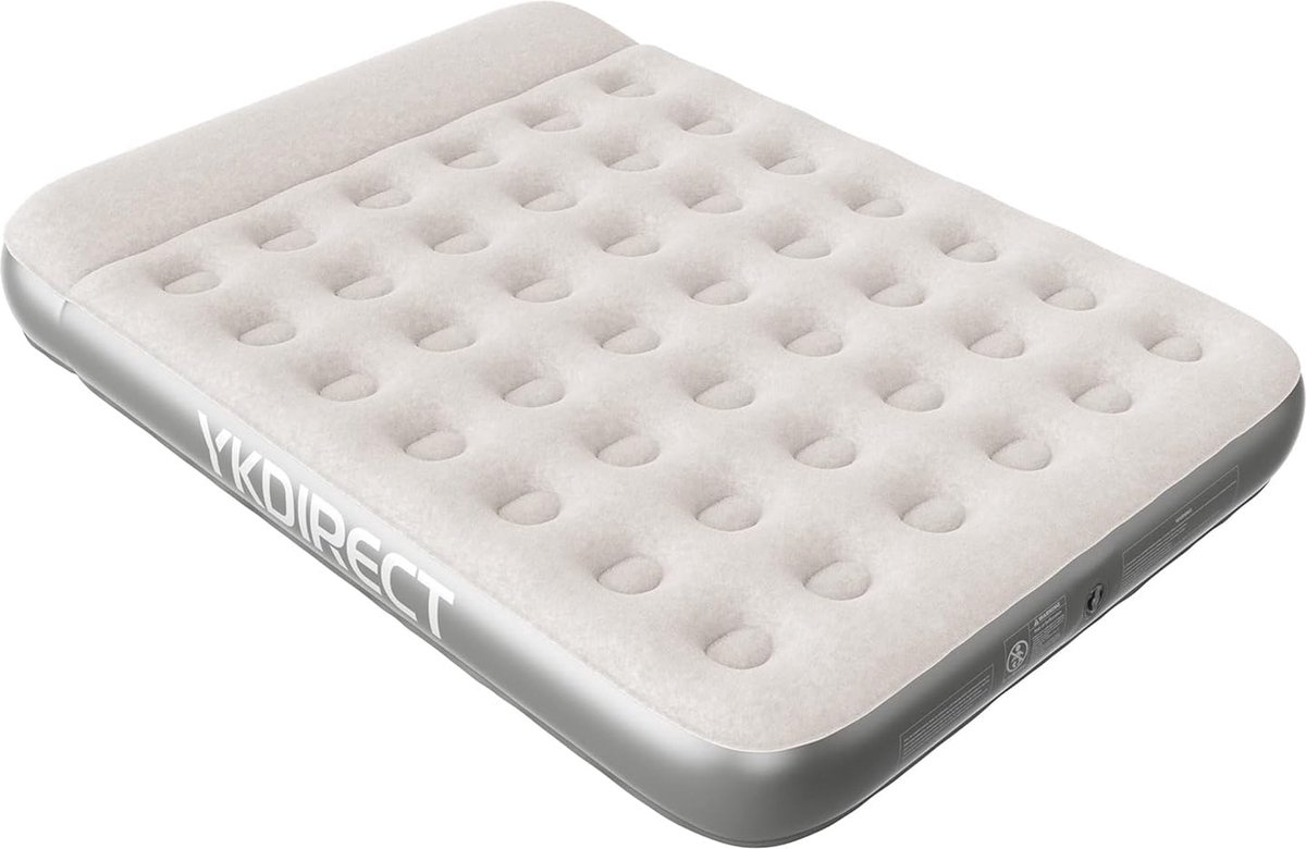 Camping dubbel luchtbed, camping luchtmatras, luchtbed voor 2 personen, Pillow Top Design - 203 x 152 x 22 cm
