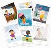 Waldorf kaarten - leerkaarten - leerkaarten het weer - educatief - montessori