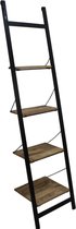 Decoratieve ladder - mangohout/ijzer - 5x48x175 - powdercoated black