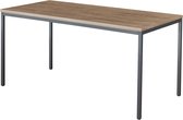 ABC Kantoormeubelen bureautafel of kantinetafel breed 160cm diep 80cm bladkleur robson eiken framekleur aluminium (ral9006)