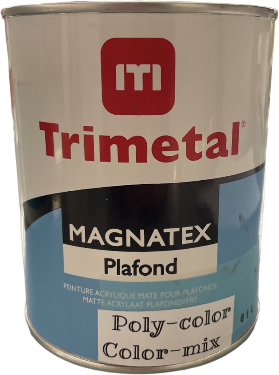 Trimetal Magnatex Plafond - Goed dekkende matte plafondverf voor binnen - Waterbasis - 1 L - RAL 9001 Cremewit