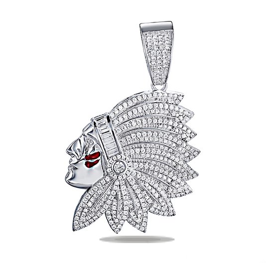 Juwelier Zwartevalk - Zilveren (gerhodineerd) indiaan hanger 24.136