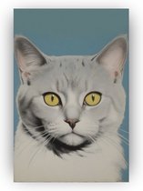 Andy Warhol kat - Schilderij kat - Kat wanddecoratie - Andy Warhol - Canvas schilderij - Slaapkamer wanddecoratie - 40 x 60 cm 18mm