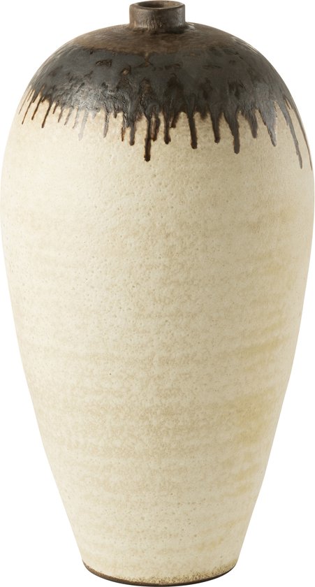 J-Line Vase Lombok Ceramique Beige/Brun Large