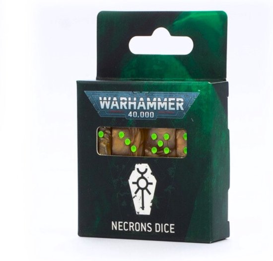 その他 Warhammer Necron Dice Warhammer 40.000 Necron Dice - Parelmoer dobbelstenen met Necron