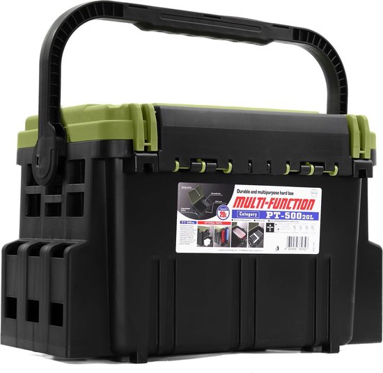 Eurocatch - Pro Tackle - Competiton L Tackle box - Mallette de pêche - 20L - Zwart - Vert