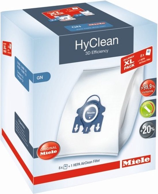 Miele HyClean 3D Efficiency GN Allergy XL Pack - Stofzuigerzakken - 8 stuks - Miele