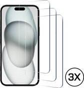 Podec Screenprotector geschikt voor iPhone 15 plus / 15 pro max - Gehard Beschermglas - Transparant en Krasbestendig - Tempered Glass Screen Cover - 3 Stuks