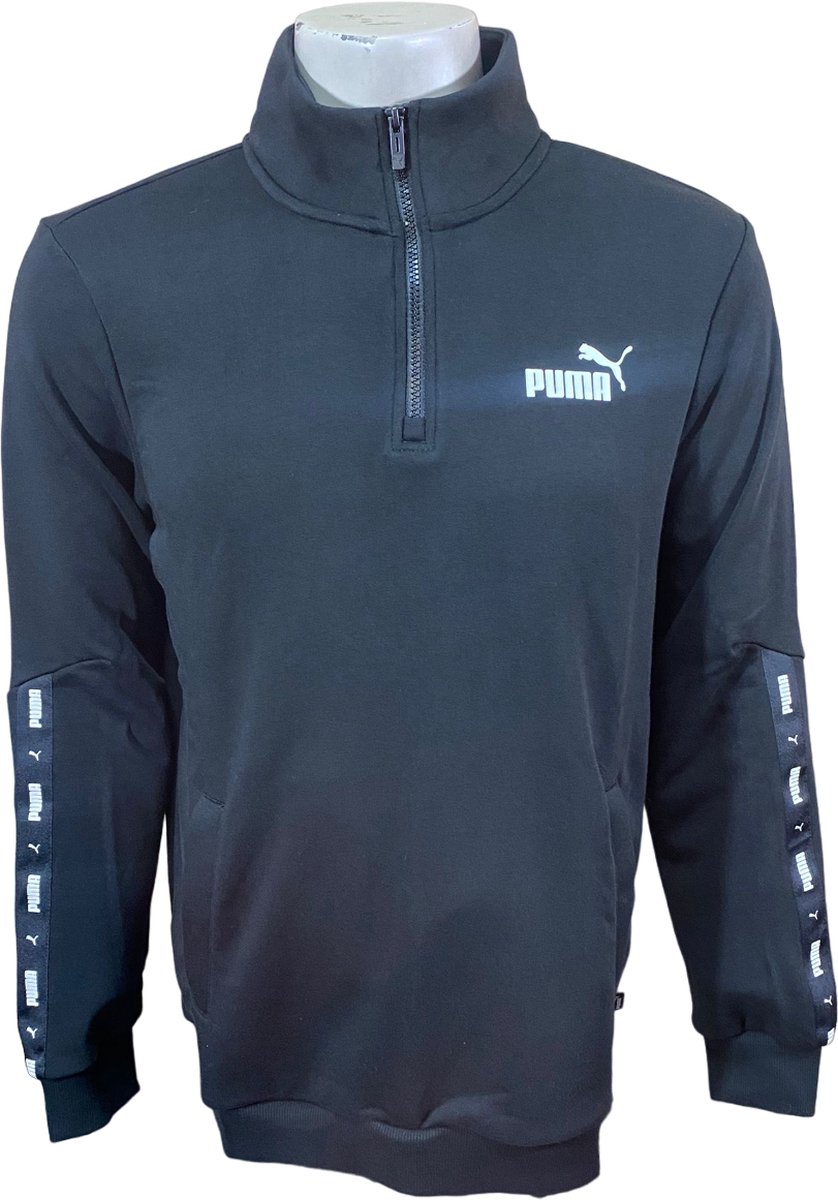 Puma trui ESS+ tape half-Zip TR puma Zwart