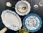 Service de vaisselle en porcelaine Selinex zivan bleu 25 pièces